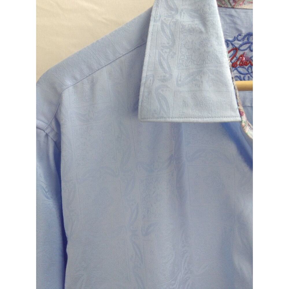 Robert Graham Blue Pattern Button Front Party Shi… - image 4